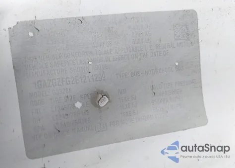 2014 Chevrolet Express 3500 Ls z USA, uszkodzony, nr VIN 1GAZGZFG2E1211299